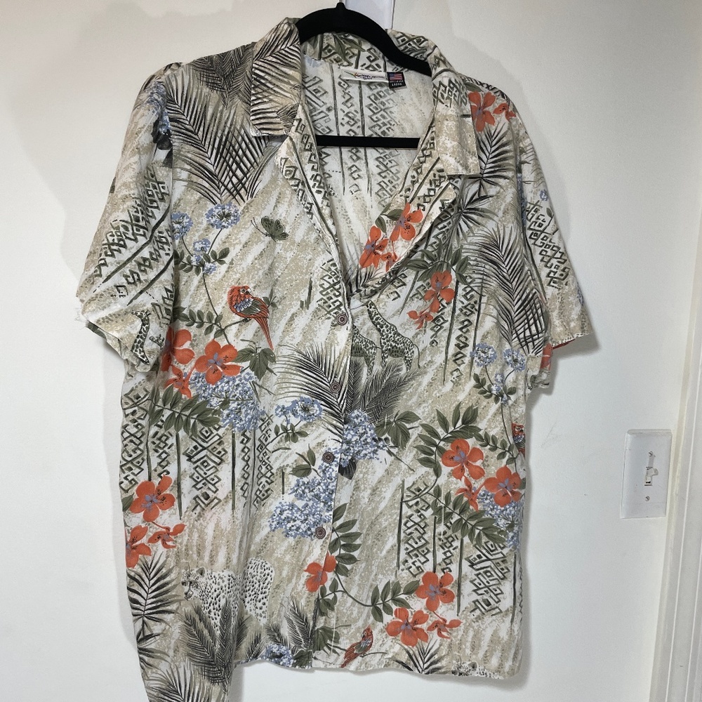 Vintage Button Down Paradise Bay Made in USA Large